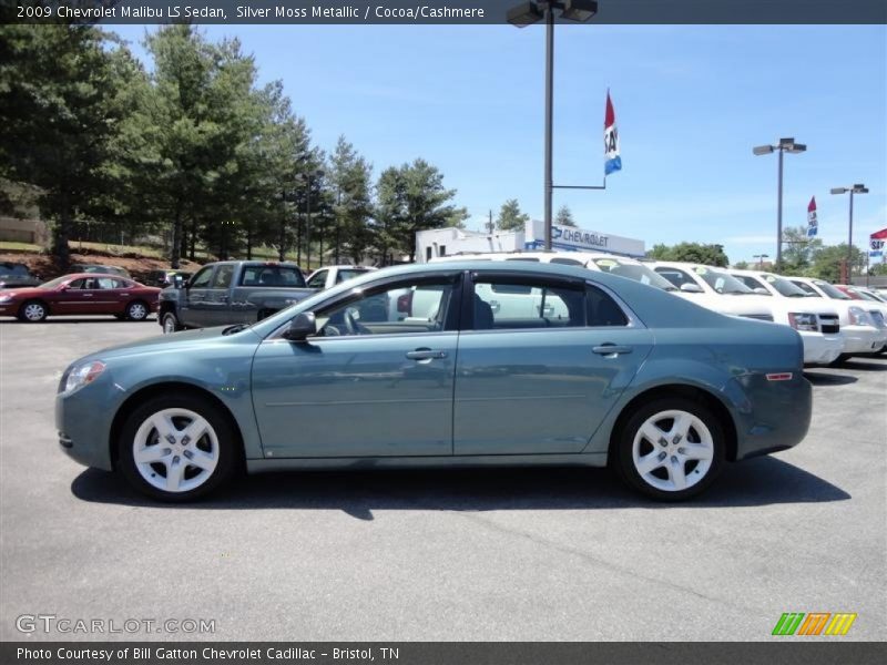 Silver Moss Metallic / Cocoa/Cashmere 2009 Chevrolet Malibu LS Sedan