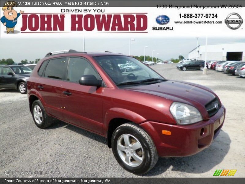 Mesa Red Metallic / Gray 2007 Hyundai Tucson GLS 4WD