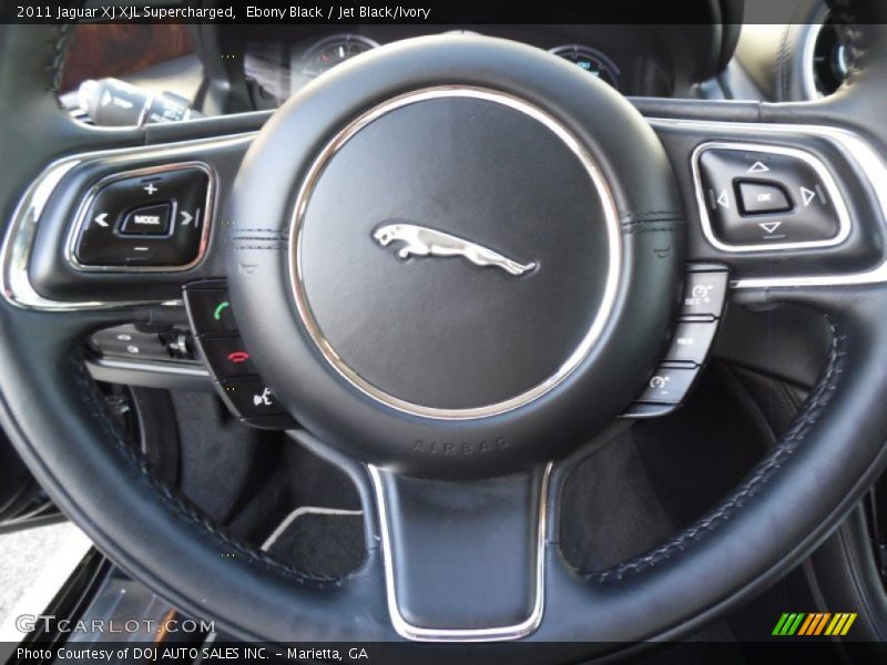 Ebony Black / Jet Black/Ivory 2011 Jaguar XJ XJL Supercharged