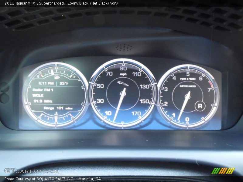 Ebony Black / Jet Black/Ivory 2011 Jaguar XJ XJL Supercharged