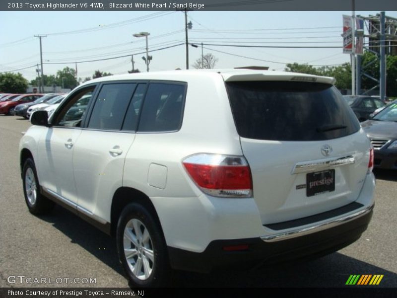 Blizzard White Pearl / Sand Beige 2013 Toyota Highlander V6 4WD