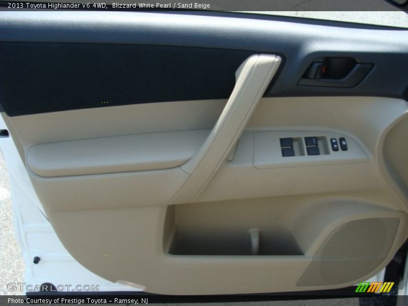 Blizzard White Pearl / Sand Beige 2013 Toyota Highlander V6 4WD