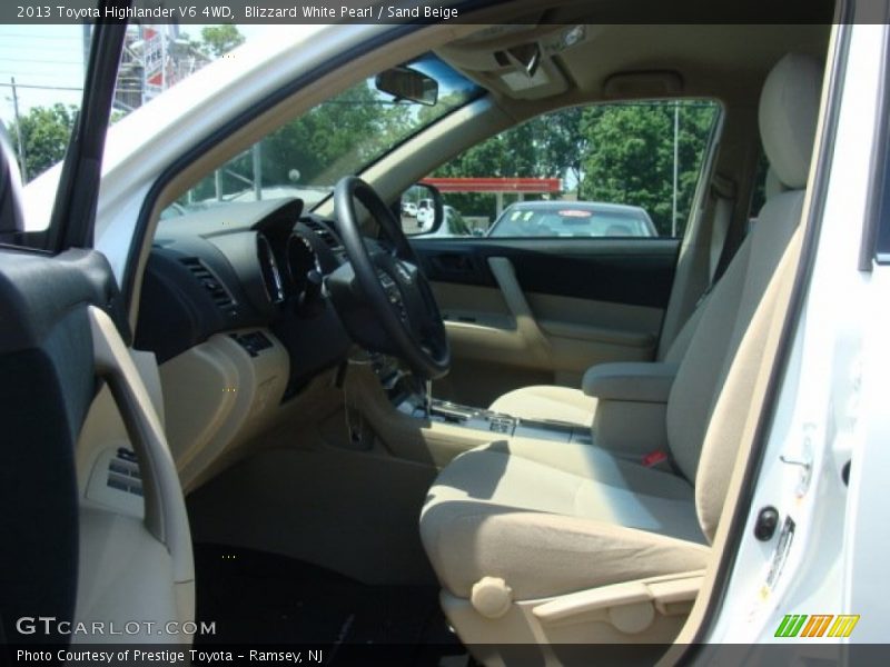 Blizzard White Pearl / Sand Beige 2013 Toyota Highlander V6 4WD