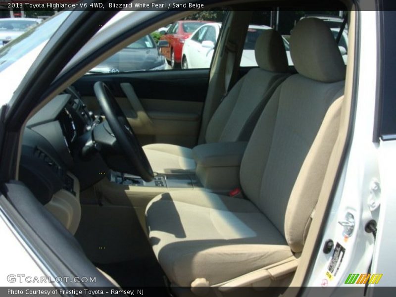 Blizzard White Pearl / Sand Beige 2013 Toyota Highlander V6 4WD