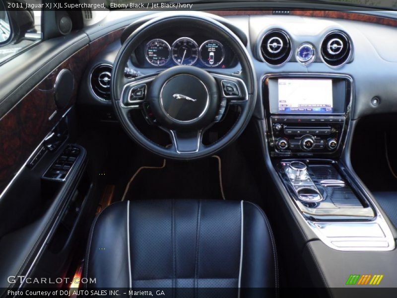 Ebony Black / Jet Black/Ivory 2011 Jaguar XJ XJL Supercharged