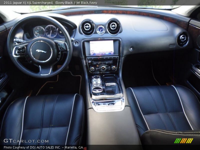 Ebony Black / Jet Black/Ivory 2011 Jaguar XJ XJL Supercharged