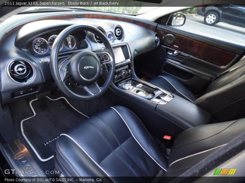 Ebony Black / Jet Black/Ivory 2011 Jaguar XJ XJL Supercharged