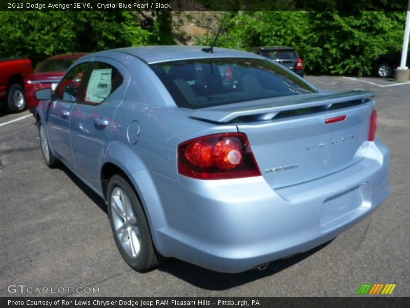 Crystal Blue Pearl / Black 2013 Dodge Avenger SE V6