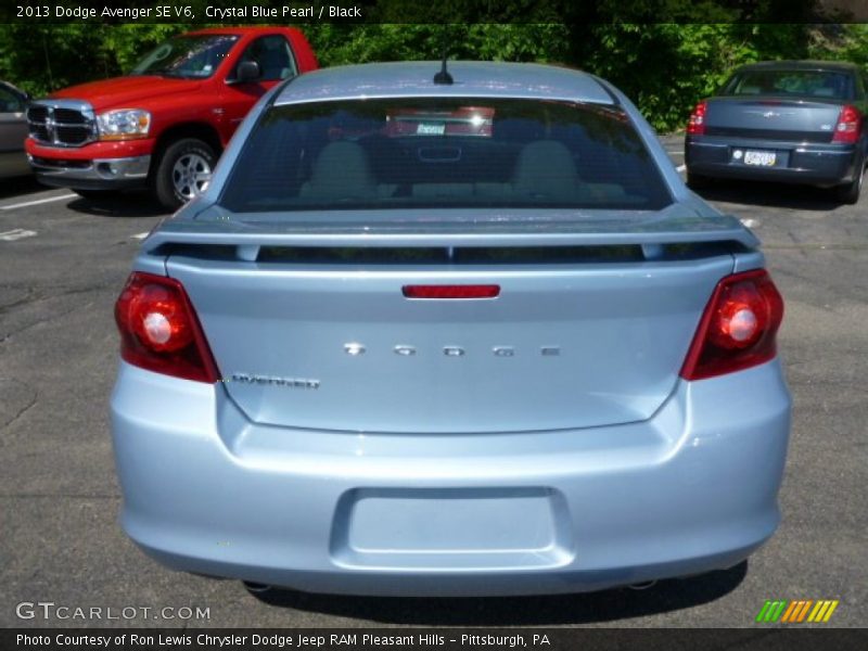 Crystal Blue Pearl / Black 2013 Dodge Avenger SE V6