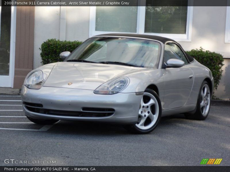 Arctic Silver Metallic / Graphite Grey 2000 Porsche 911 Carrera Cabriolet