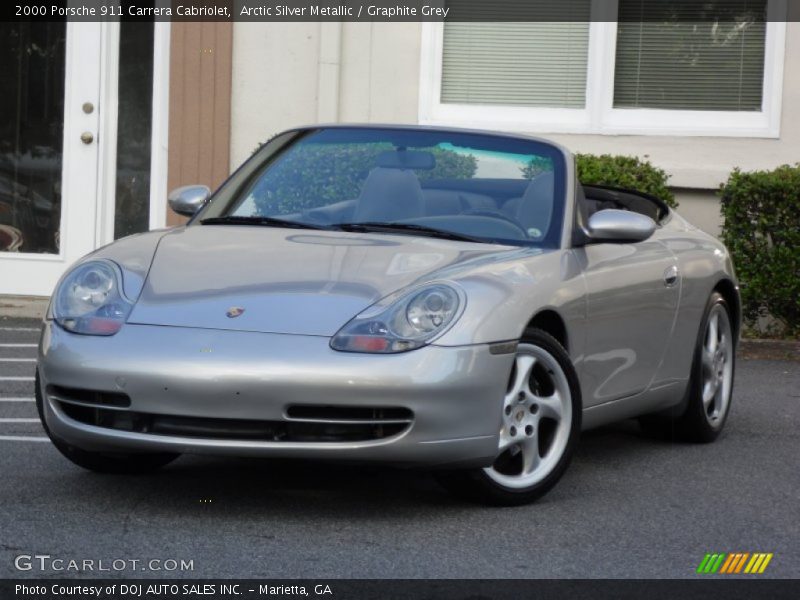 Arctic Silver Metallic / Graphite Grey 2000 Porsche 911 Carrera Cabriolet