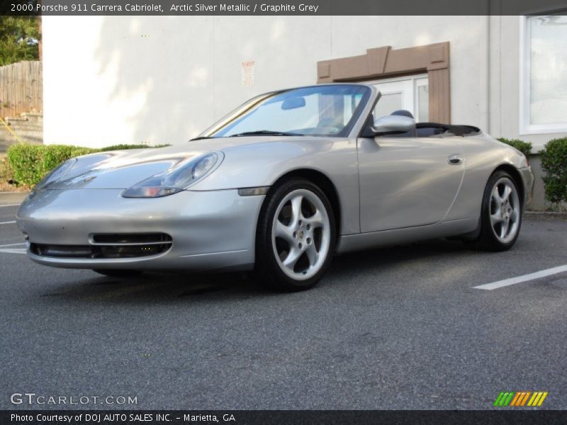 Arctic Silver Metallic / Graphite Grey 2000 Porsche 911 Carrera Cabriolet