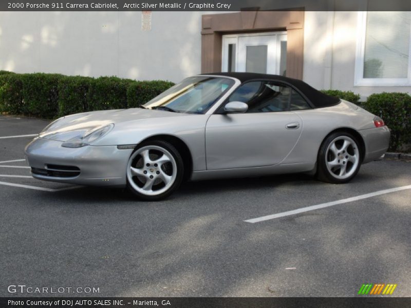 Arctic Silver Metallic / Graphite Grey 2000 Porsche 911 Carrera Cabriolet