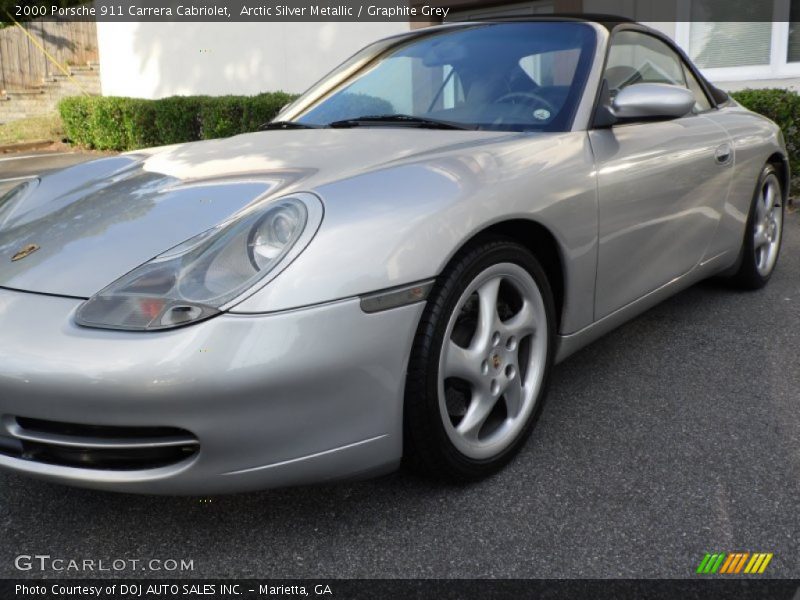 Arctic Silver Metallic / Graphite Grey 2000 Porsche 911 Carrera Cabriolet