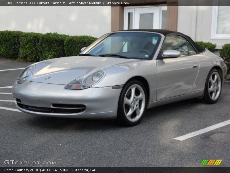Arctic Silver Metallic / Graphite Grey 2000 Porsche 911 Carrera Cabriolet