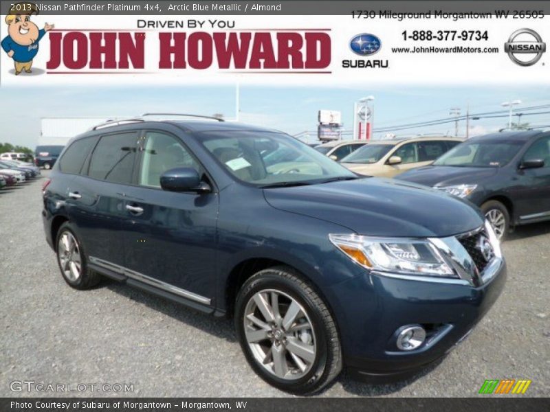 Arctic Blue Metallic / Almond 2013 Nissan Pathfinder Platinum 4x4