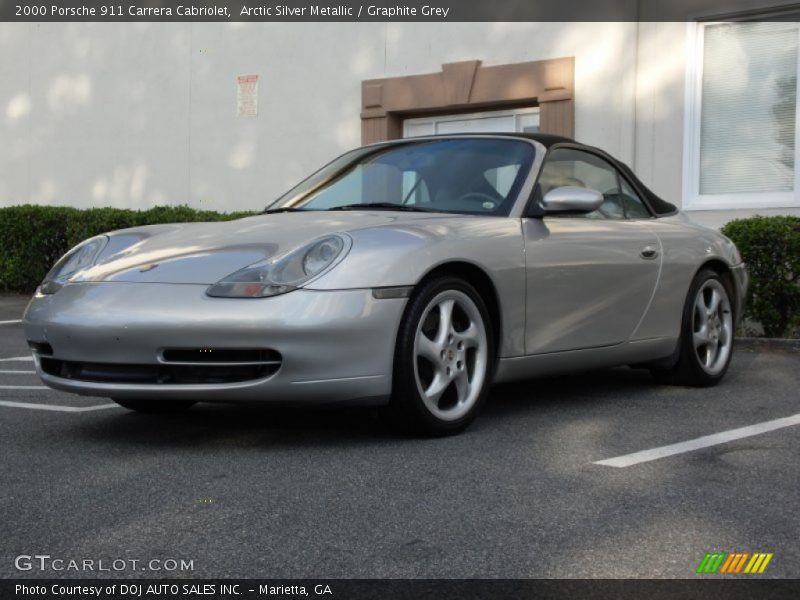 Arctic Silver Metallic / Graphite Grey 2000 Porsche 911 Carrera Cabriolet