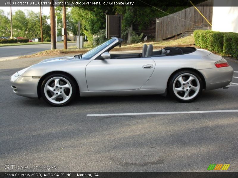Arctic Silver Metallic / Graphite Grey 2000 Porsche 911 Carrera Cabriolet