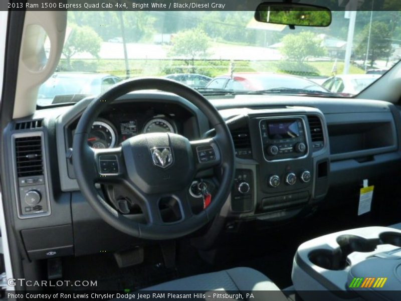 Bright White / Black/Diesel Gray 2013 Ram 1500 Express Quad Cab 4x4