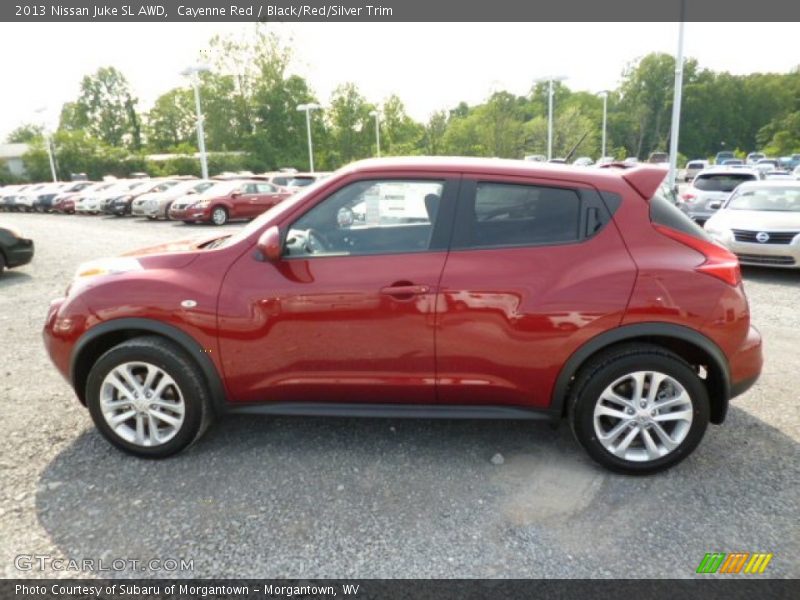 Cayenne Red / Black/Red/Silver Trim 2013 Nissan Juke SL AWD