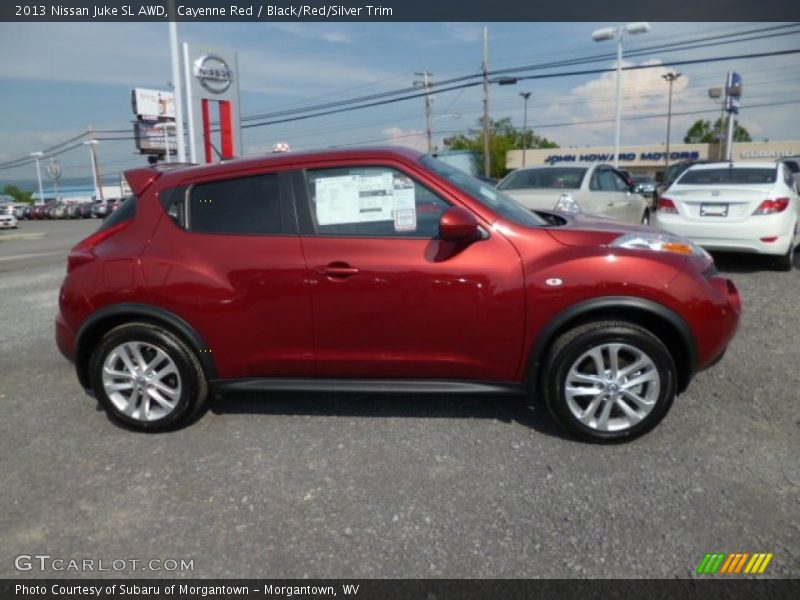 Cayenne Red / Black/Red/Silver Trim 2013 Nissan Juke SL AWD
