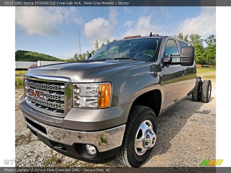 Steel Gray Metallic / Ebony 2013 GMC Sierra 3500HD SLE Crew Cab 4x4