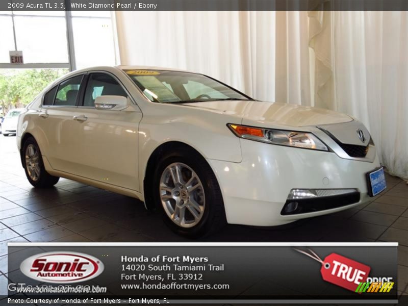 White Diamond Pearl / Ebony 2009 Acura TL 3.5