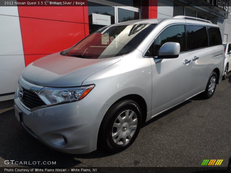 Brilliant Silver / Beige 2012 Nissan Quest 3.5 S