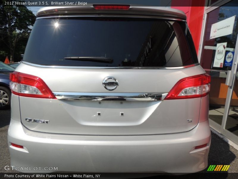 Brilliant Silver / Beige 2012 Nissan Quest 3.5 S