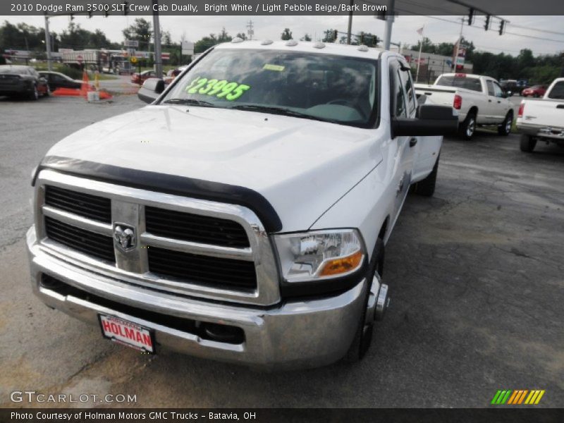 Bright White / Light Pebble Beige/Bark Brown 2010 Dodge Ram 3500 SLT Crew Cab Dually