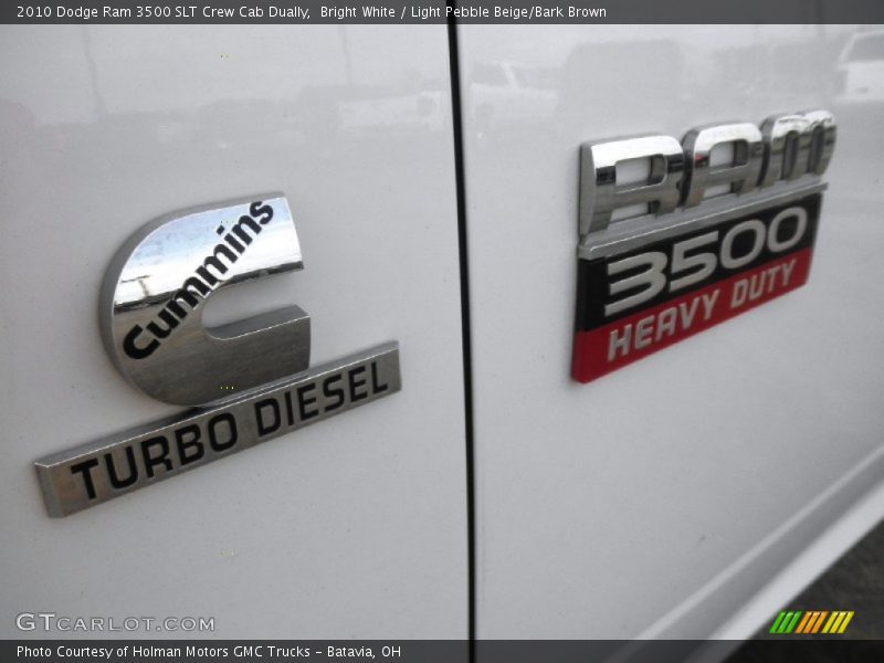 Bright White / Light Pebble Beige/Bark Brown 2010 Dodge Ram 3500 SLT Crew Cab Dually