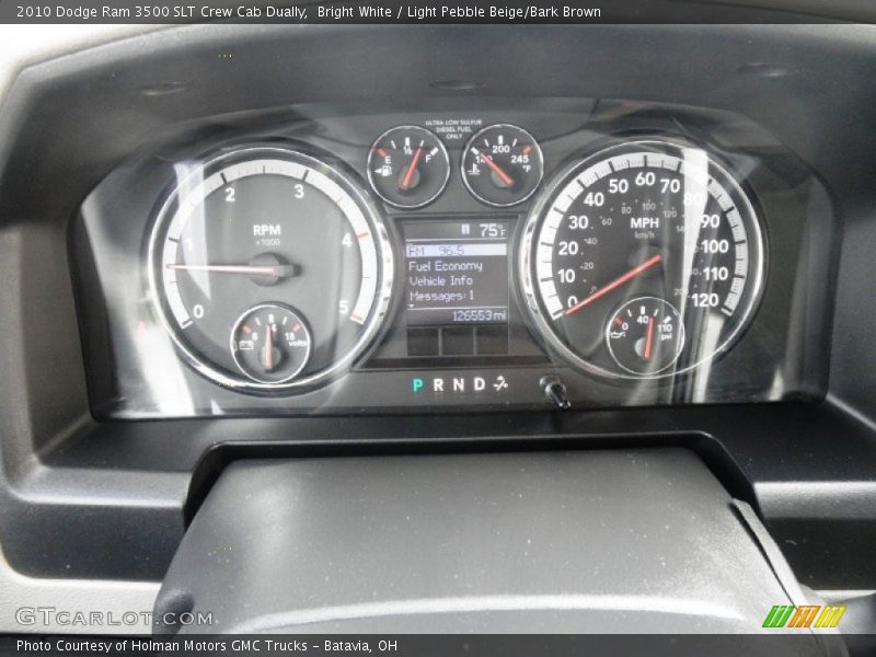 Bright White / Light Pebble Beige/Bark Brown 2010 Dodge Ram 3500 SLT Crew Cab Dually