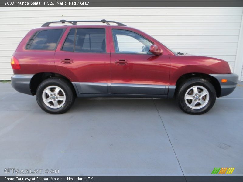 Merlot Red / Gray 2003 Hyundai Santa Fe GLS