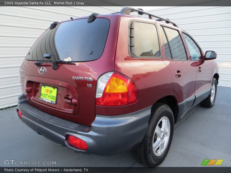 Merlot Red / Gray 2003 Hyundai Santa Fe GLS