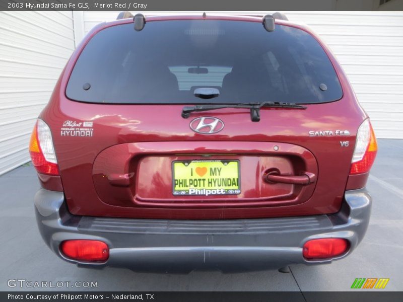 Merlot Red / Gray 2003 Hyundai Santa Fe GLS