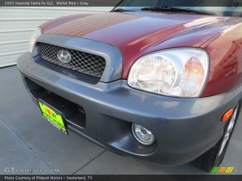 Merlot Red / Gray 2003 Hyundai Santa Fe GLS