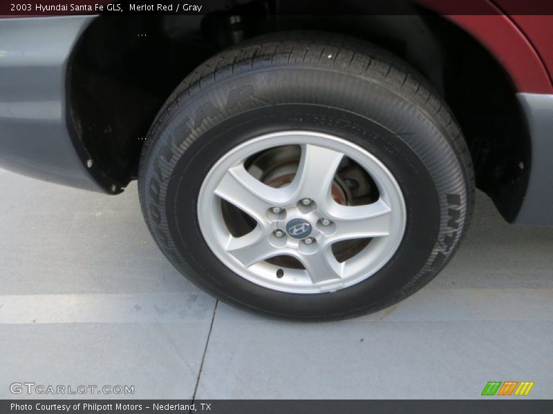 Merlot Red / Gray 2003 Hyundai Santa Fe GLS