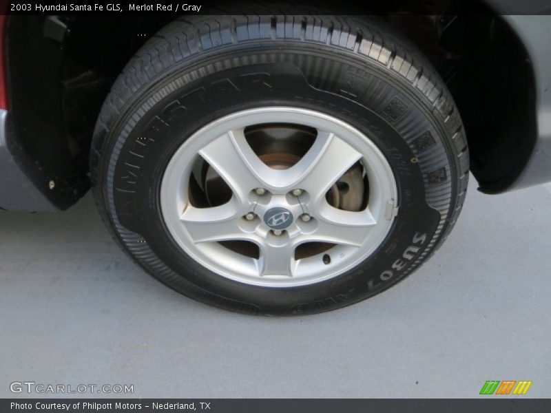 Merlot Red / Gray 2003 Hyundai Santa Fe GLS