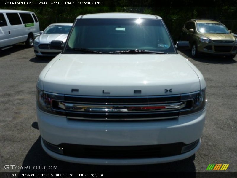 White Suede / Charcoal Black 2014 Ford Flex SEL AWD