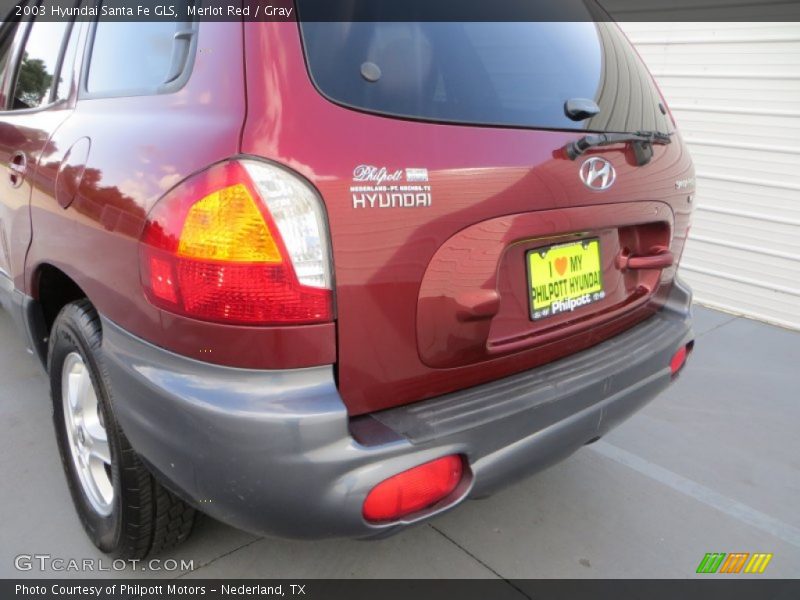 Merlot Red / Gray 2003 Hyundai Santa Fe GLS