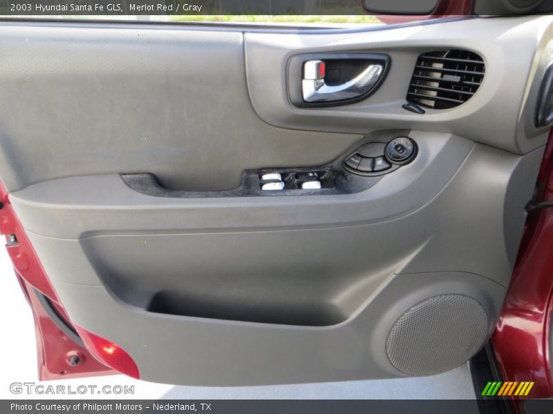 Merlot Red / Gray 2003 Hyundai Santa Fe GLS