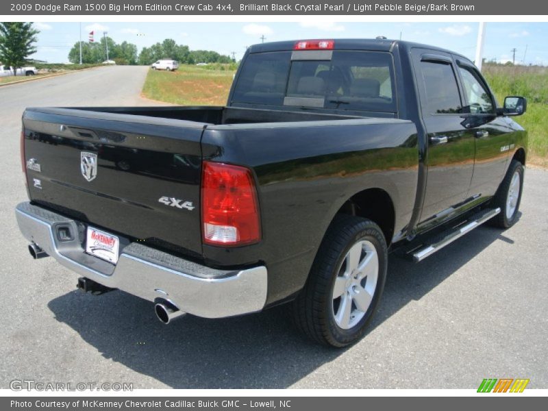 Brilliant Black Crystal Pearl / Light Pebble Beige/Bark Brown 2009 Dodge Ram 1500 Big Horn Edition Crew Cab 4x4