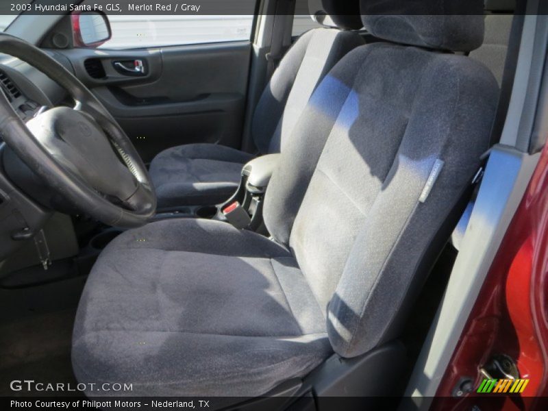 Merlot Red / Gray 2003 Hyundai Santa Fe GLS