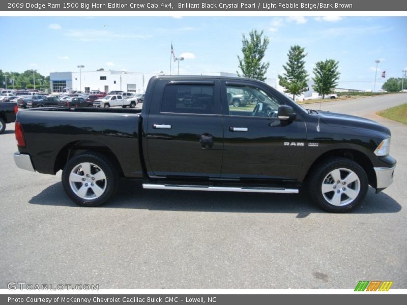 Brilliant Black Crystal Pearl / Light Pebble Beige/Bark Brown 2009 Dodge Ram 1500 Big Horn Edition Crew Cab 4x4