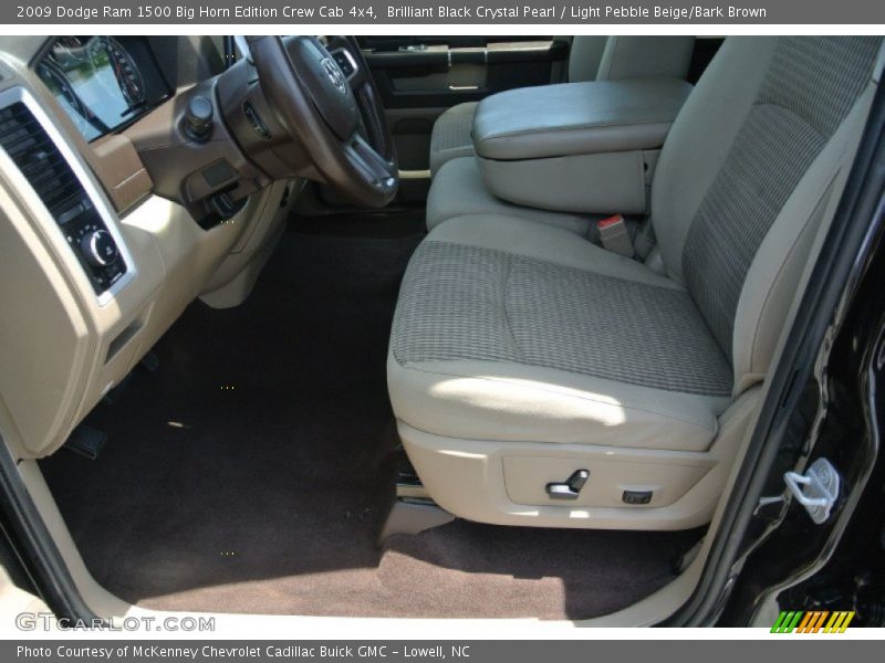 Brilliant Black Crystal Pearl / Light Pebble Beige/Bark Brown 2009 Dodge Ram 1500 Big Horn Edition Crew Cab 4x4