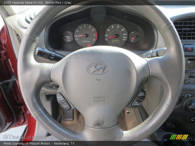 Merlot Red / Gray 2003 Hyundai Santa Fe GLS