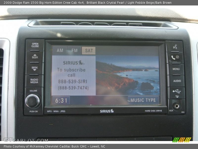 Brilliant Black Crystal Pearl / Light Pebble Beige/Bark Brown 2009 Dodge Ram 1500 Big Horn Edition Crew Cab 4x4