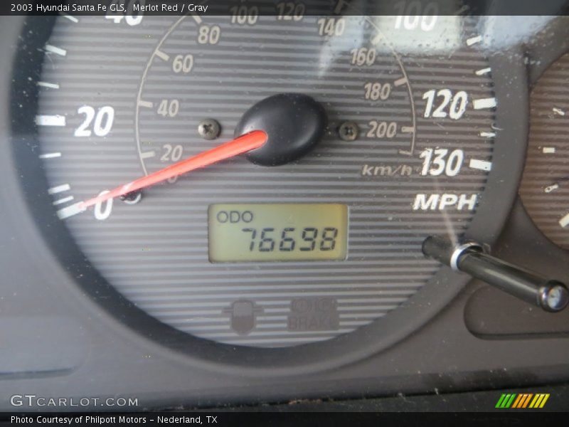 Merlot Red / Gray 2003 Hyundai Santa Fe GLS