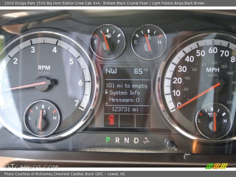 Brilliant Black Crystal Pearl / Light Pebble Beige/Bark Brown 2009 Dodge Ram 1500 Big Horn Edition Crew Cab 4x4