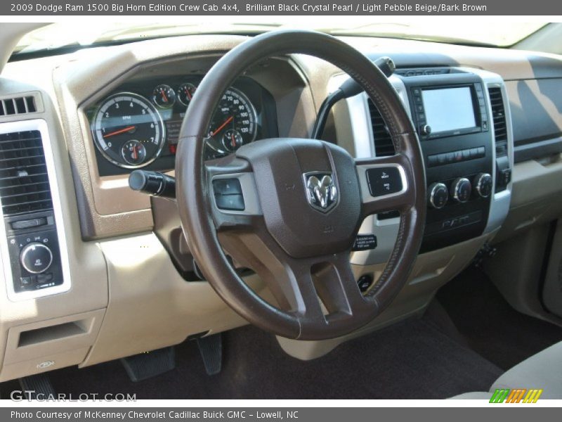 Brilliant Black Crystal Pearl / Light Pebble Beige/Bark Brown 2009 Dodge Ram 1500 Big Horn Edition Crew Cab 4x4
